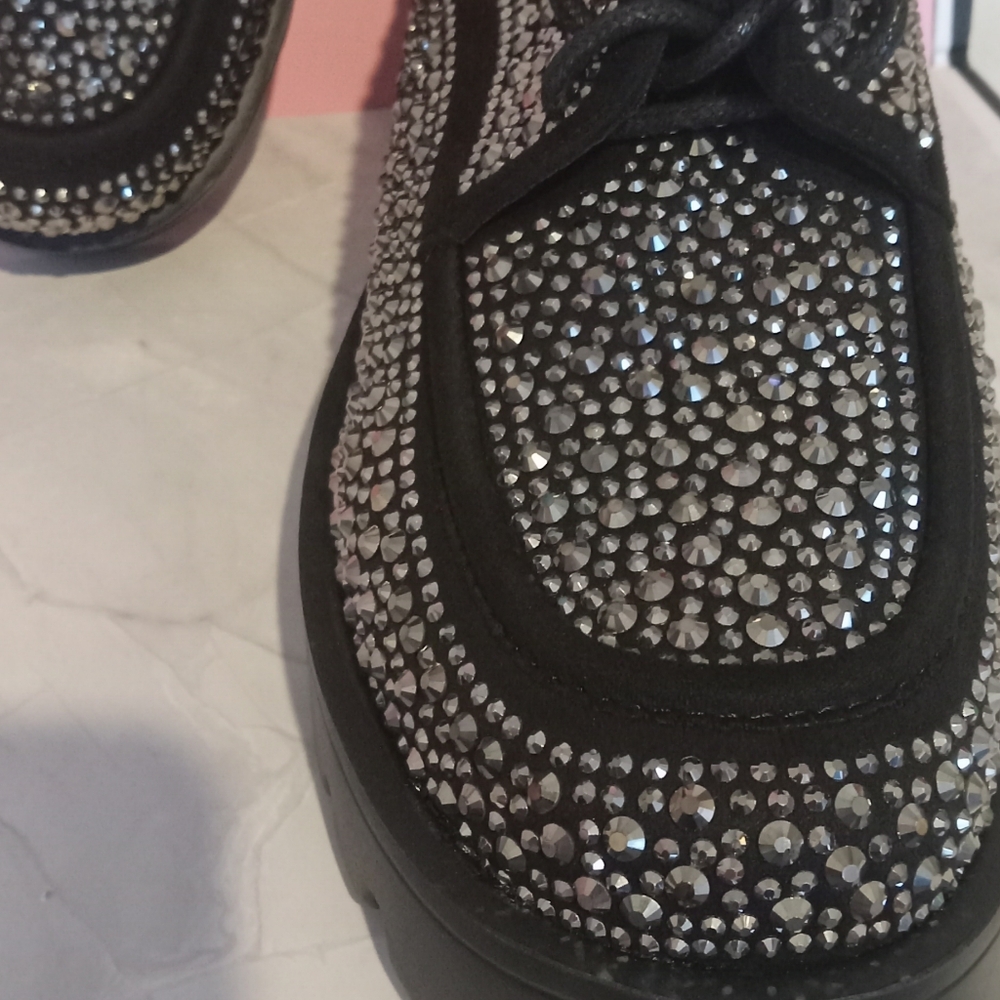 Chunky Platform Rhinestone Oxford Shoes ✨ - Picture 3 of 5